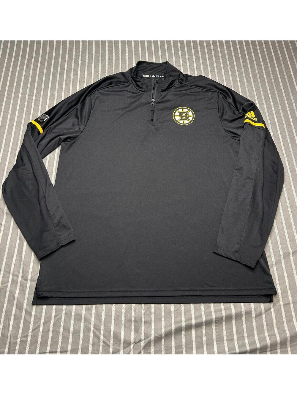 Boston Bruins Adidas NHL Sz XL 1/4 Zip Long sleeve training jacket Men's